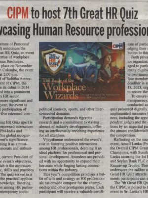 7th Great HR Quiz by CIPM: Battle of the Workplace Wizards Set to Take Place