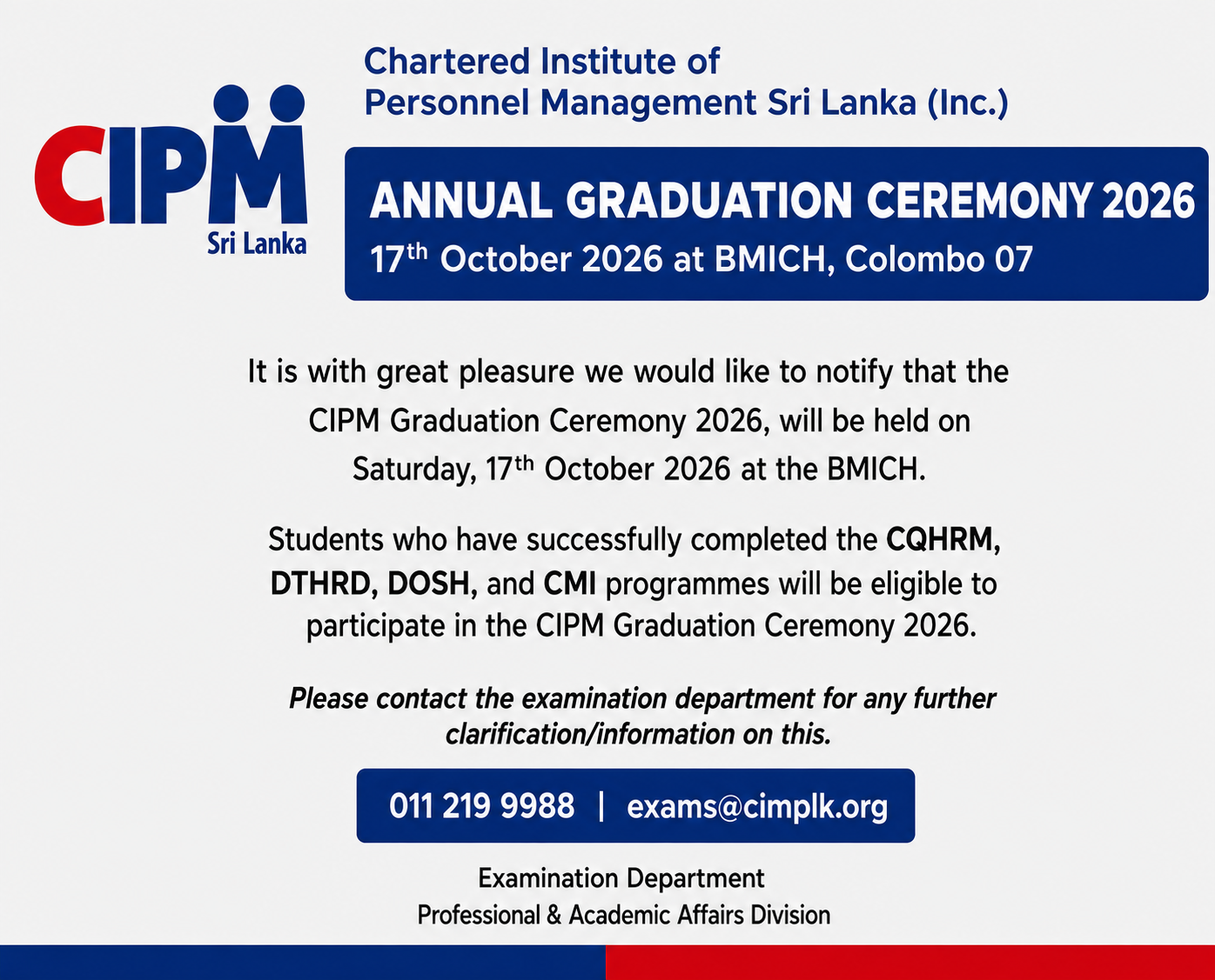 graduation 2026 CIPM graduation 2026